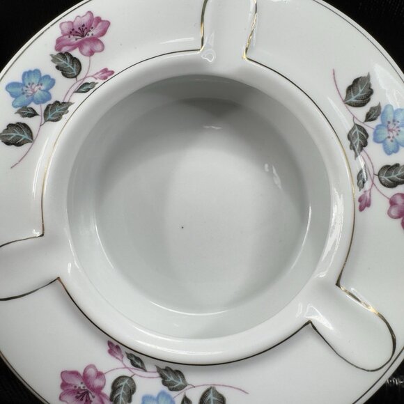 Tientsin Porcelain TP Stoneware Ashtray Dish Bowl With Floral Pattern Design - Picture 4 of 11